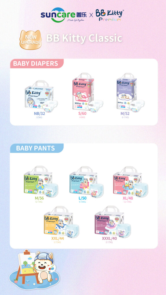 choose correct sizes to prevent diapers leakage